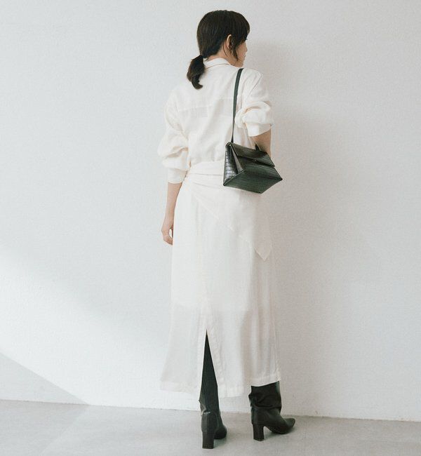  「ストール付ロングシャツOP」|ワンピース|