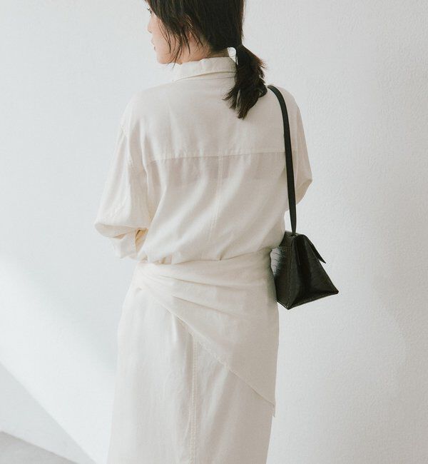  「ストール付ロングシャツOP」|ワンピース|