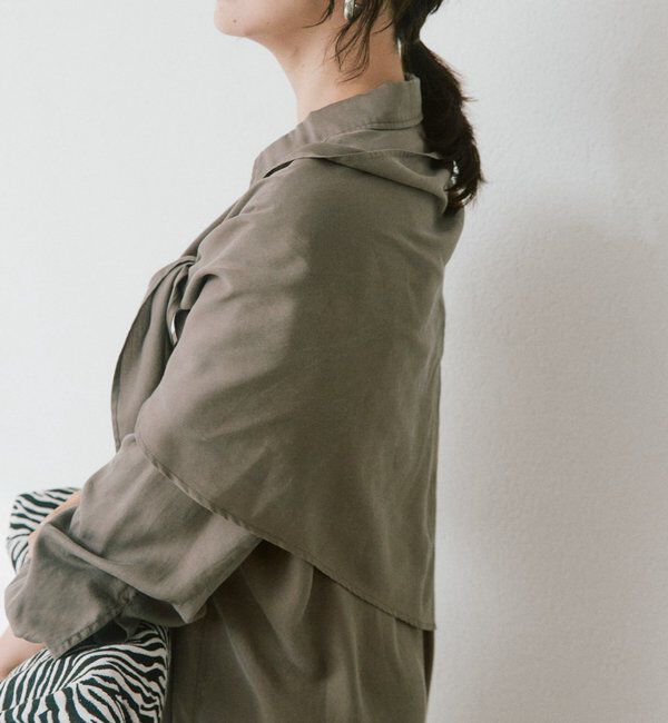  「ストール付ロングシャツOP」|ワンピース|
