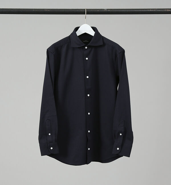 ABAHOUSE「【FLEX SHIRTS】36ゲージ コンパクトシルキー ギンガムチェックシャツ」|シャツ・ブラウス|ブラック