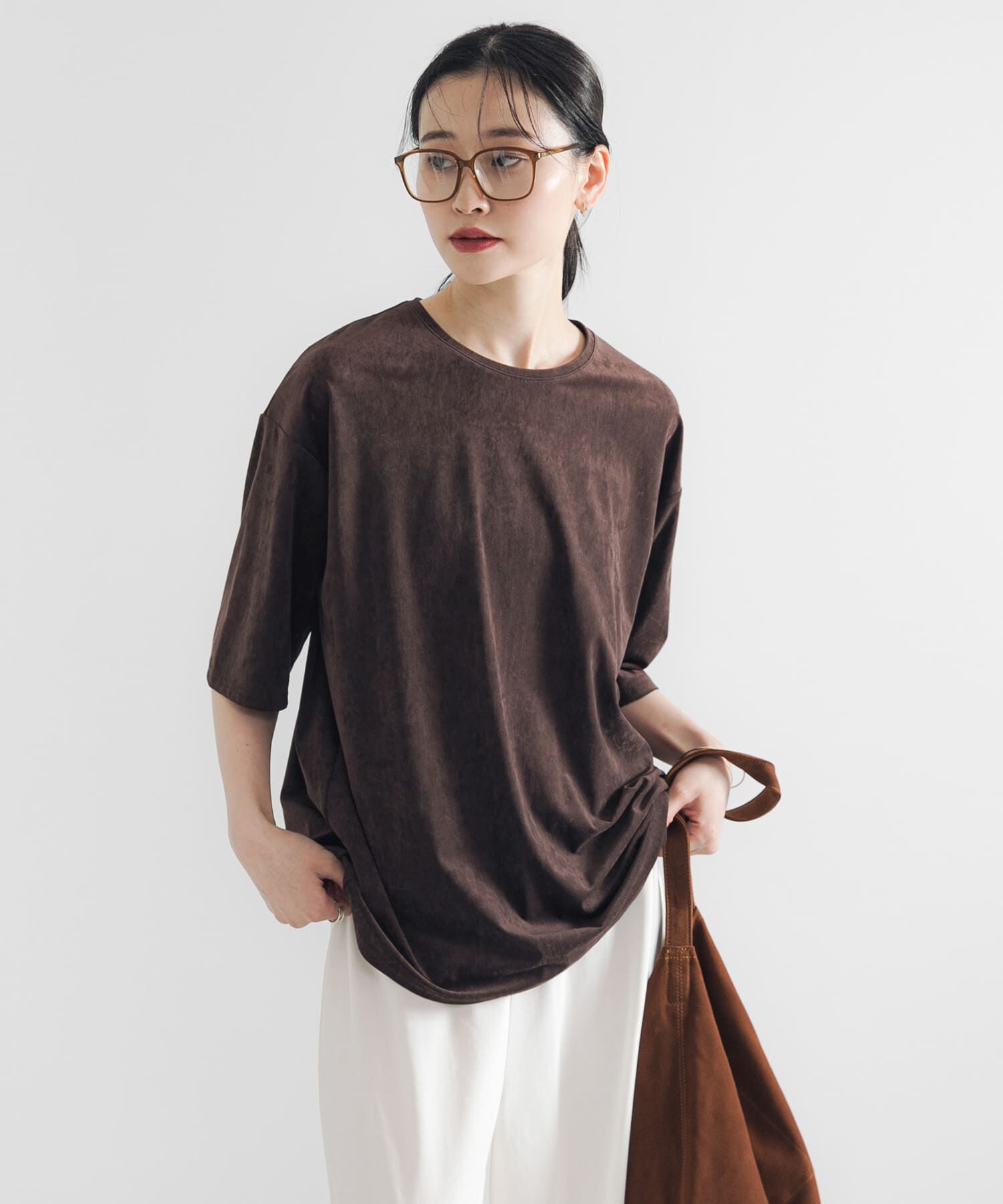URBAN RESEARCH「スエードライクルーズカットソー」|Tシャツ・カットソー|ブラウン
