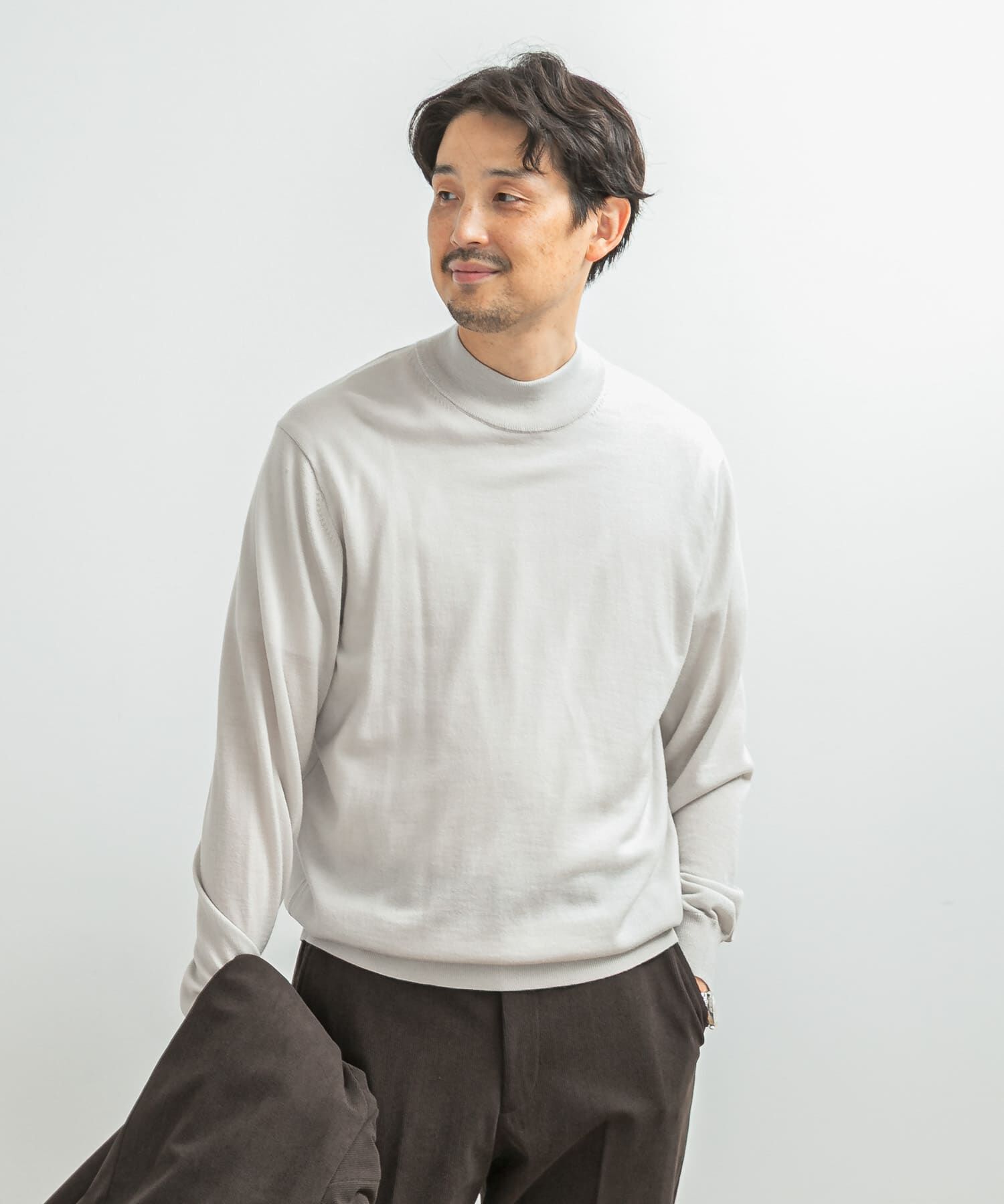 URBAN RESEARCH DOORS「LIFE STYLE TAILOR　マシンウォッシャブルハイゲージモックニット」|シャツ・ブラウス|