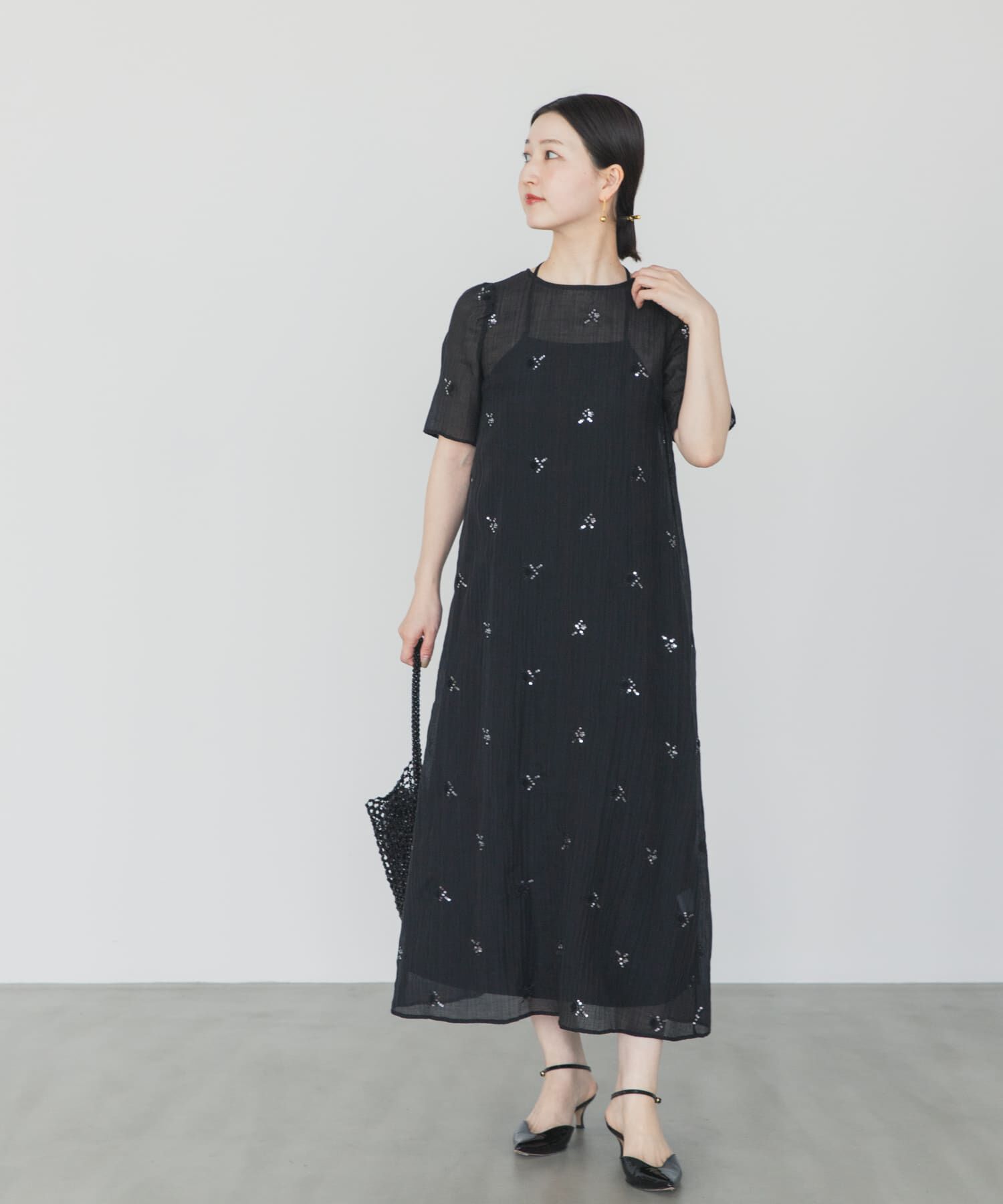 URBAN RESEARCH ROSSO「kaene　ビジューチュールホルターネックドレス」|ワンピース|