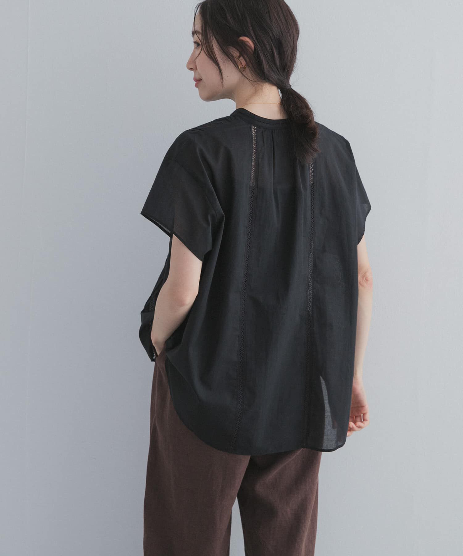 URBAN RESEARCH DOORS「コットンレース切替ブラウス」|シャツ・ブラウス|