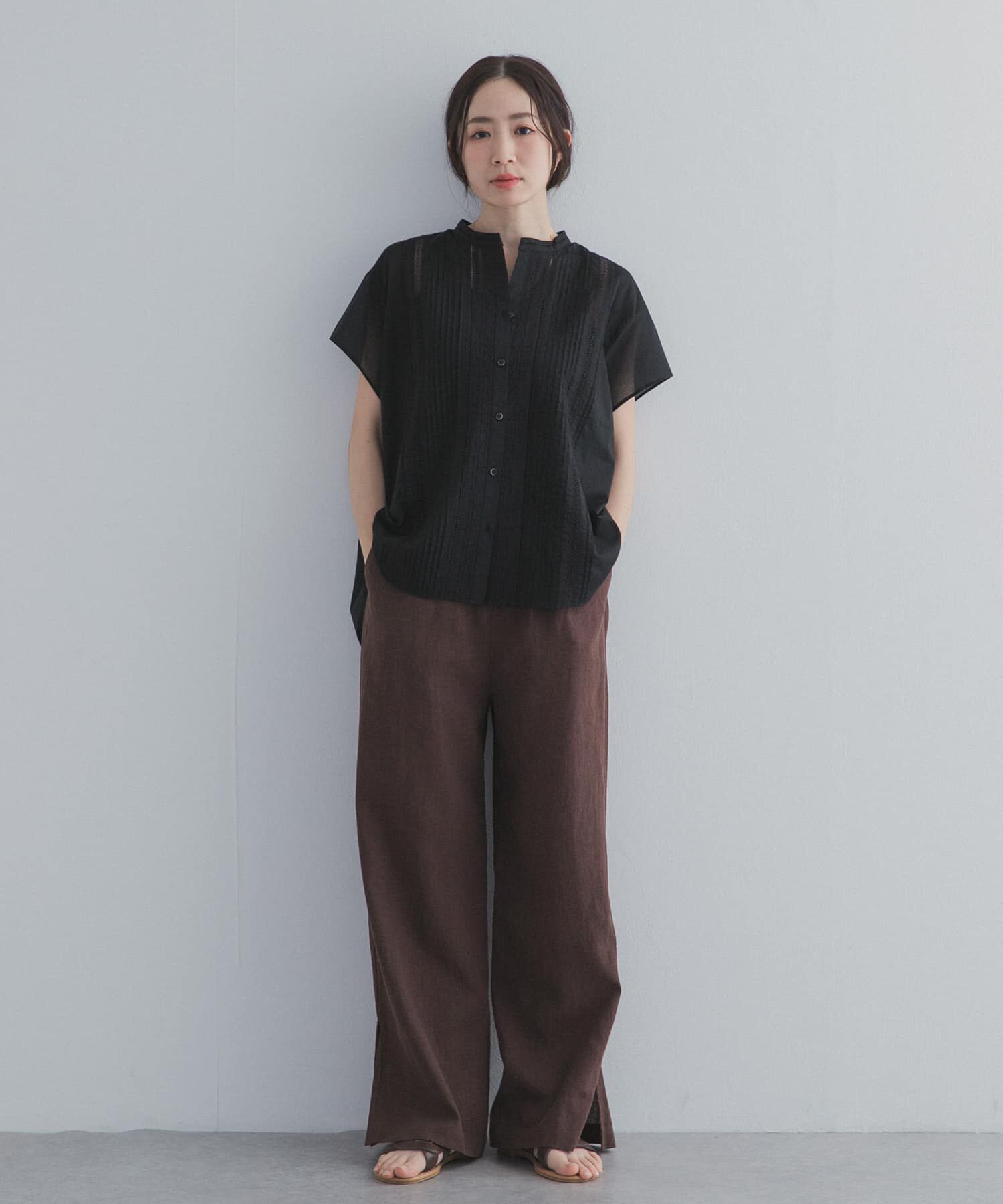 URBAN RESEARCH DOORS「コットンレース切替ブラウス」|シャツ・ブラウス|