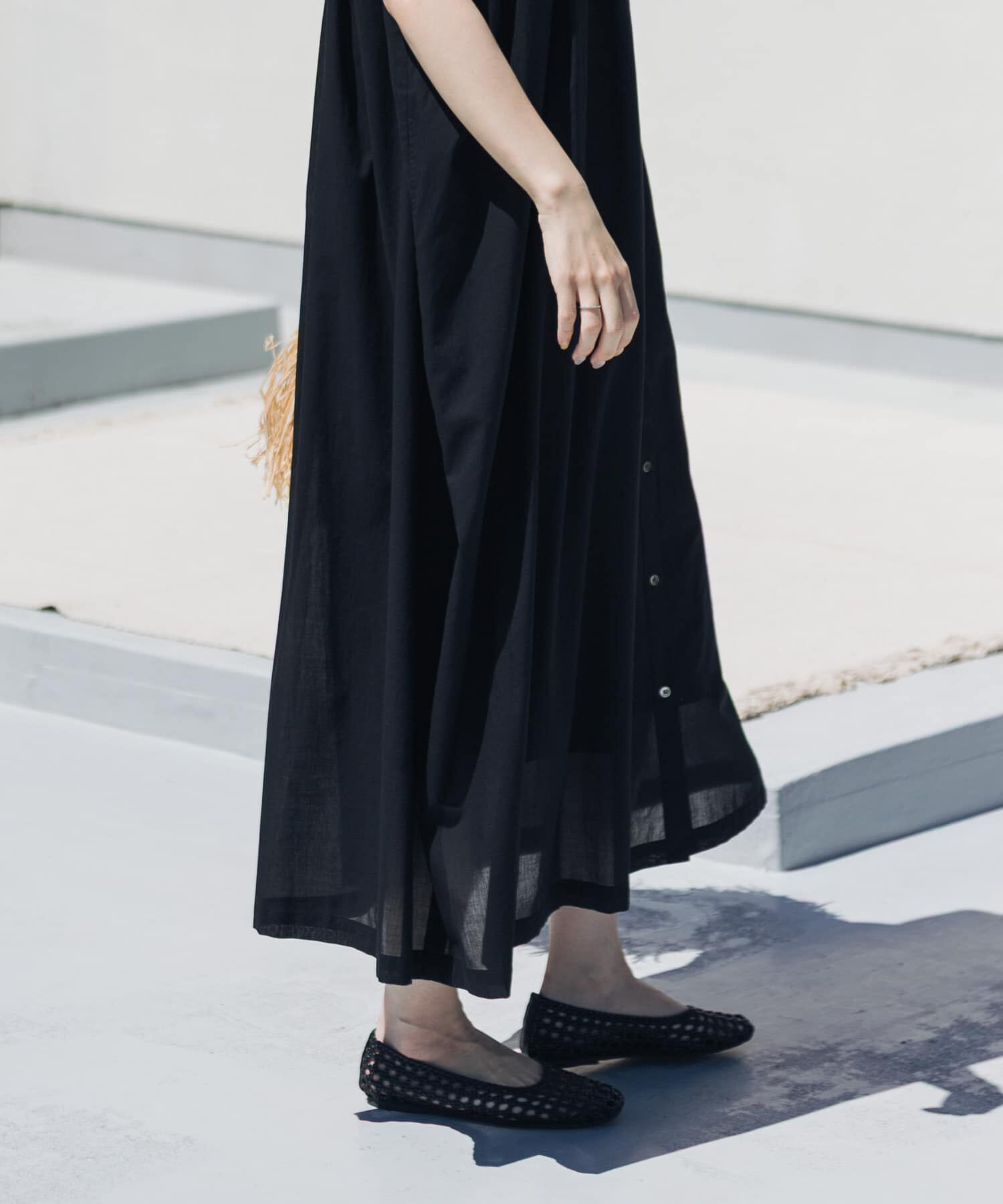 URBAN RESEARCH DOORS「コットンボイルギャザーフレンチワンピース」|ワンピース|