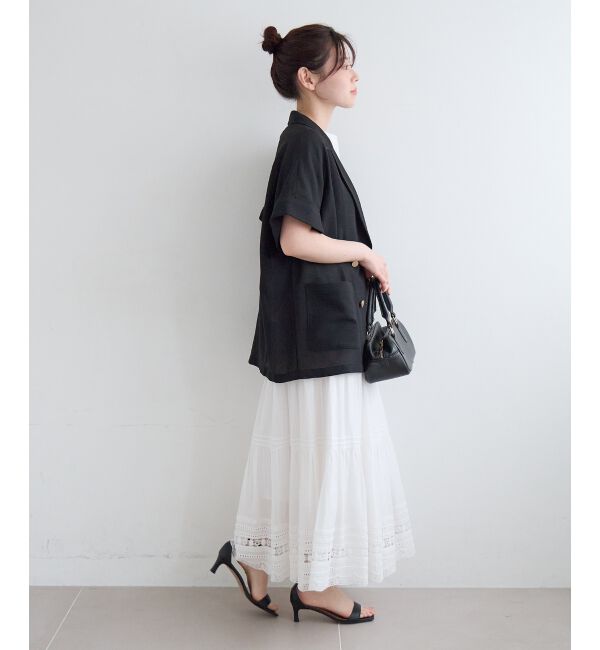  「【洗える】メッシュハーフスリーブジャケット」|その他|