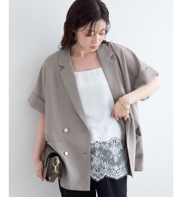  「【洗える】メッシュハーフスリーブジャケット」|その他|