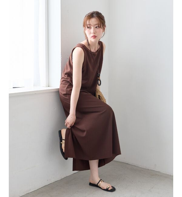  「《WEB限定》ノーマイルカットジャージータンクワンピース」|ワンピース|
