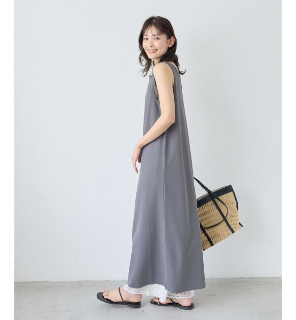  「《WEB限定》ノーマイルカットジャージータンクワンピース」|ワンピース|Ｃ／グレー