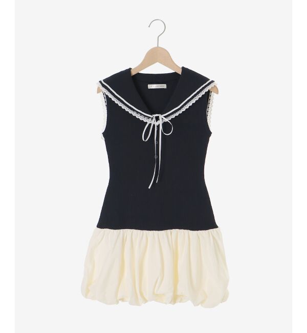  「セーラーカラーバルーンミニワンピース」|ワンピース|