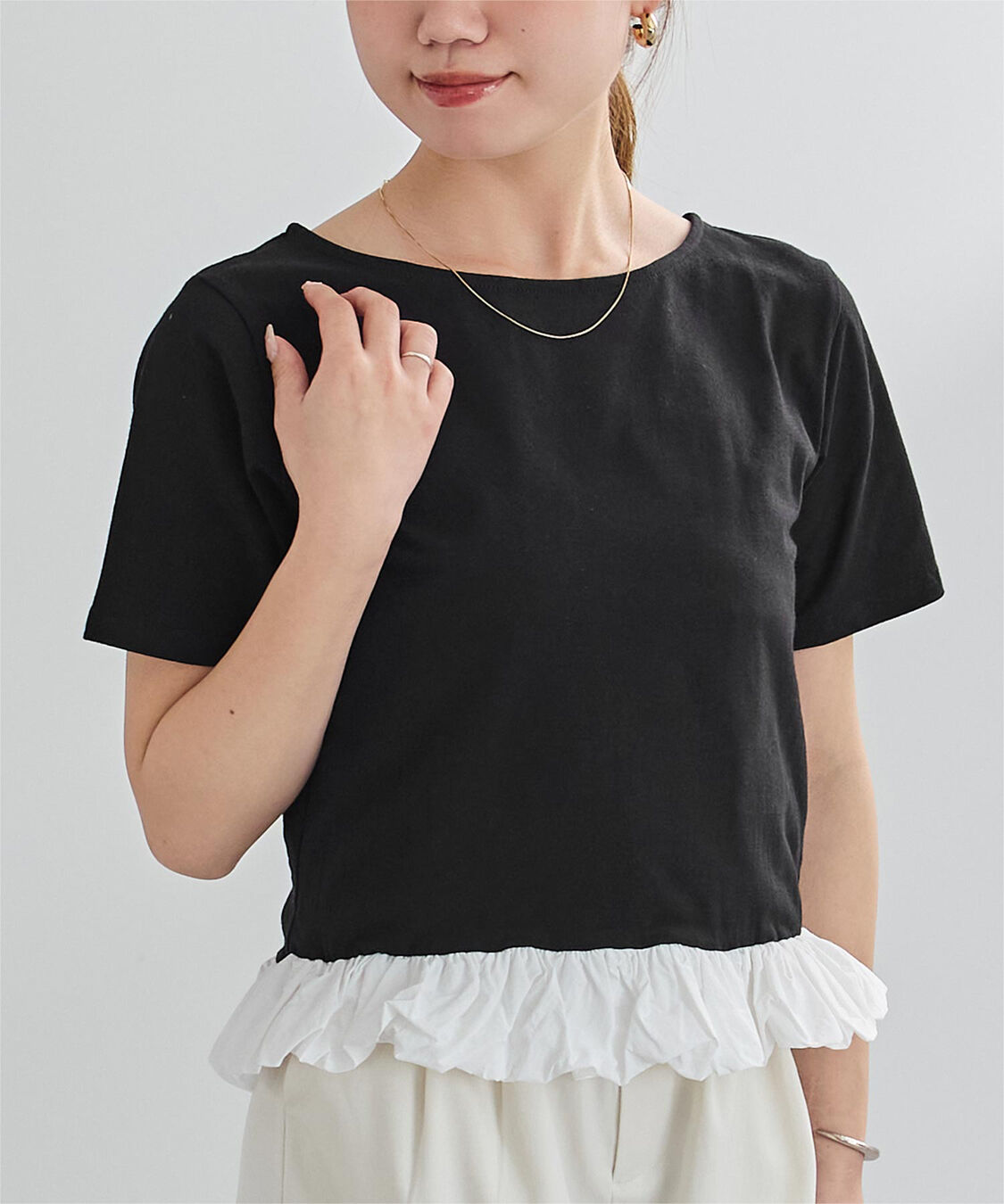 ur's「チビバルーン半袖トップス」|Tシャツ・カットソー|ブラック