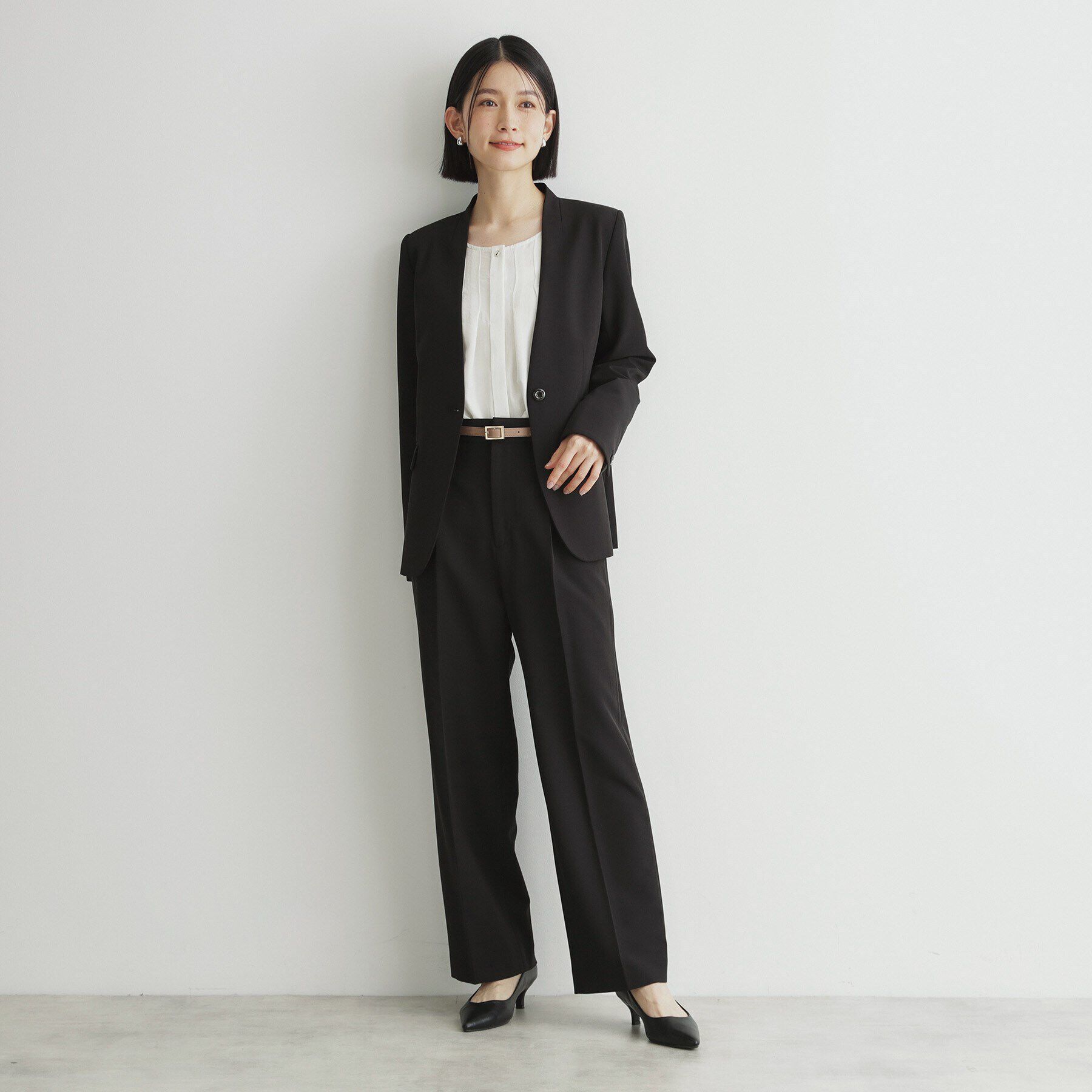 THE SHOP TK「【汚れ防止／シワになりにくい／セレモニー／通勤】ダブルクロスワイドパンツ／洗える／サスティナブル」|その他|