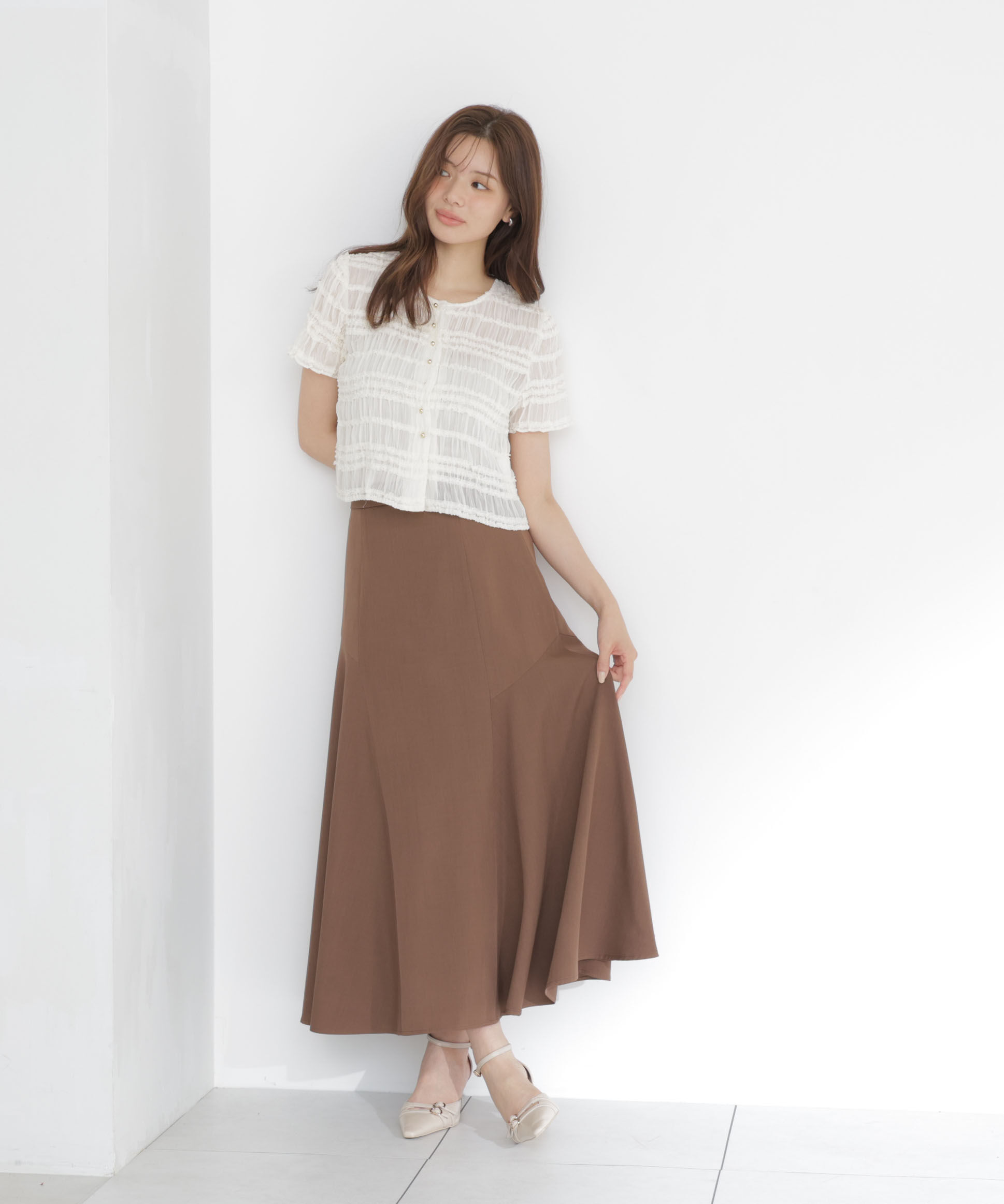 PROPORTION BODY DRESSING「アシメ切替スカート」|スカート|ブラウン