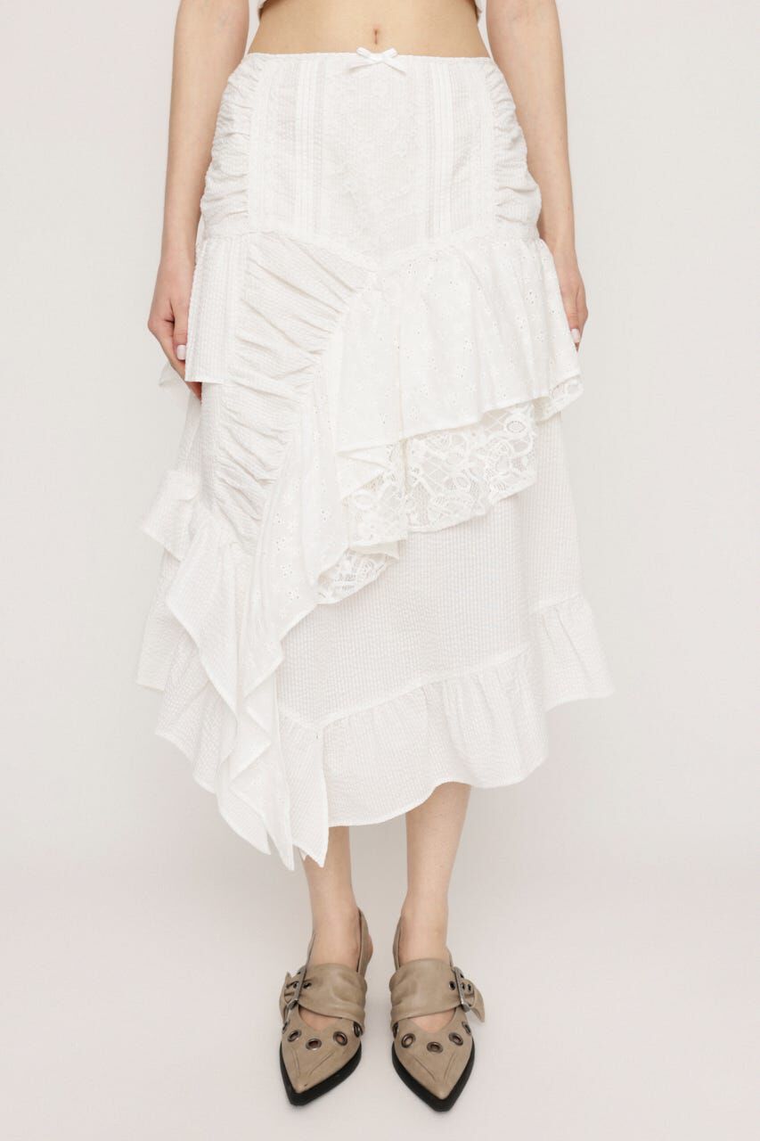 SLY「COTTON LACED WRAP DESIGN ロングスカート」|スカート|