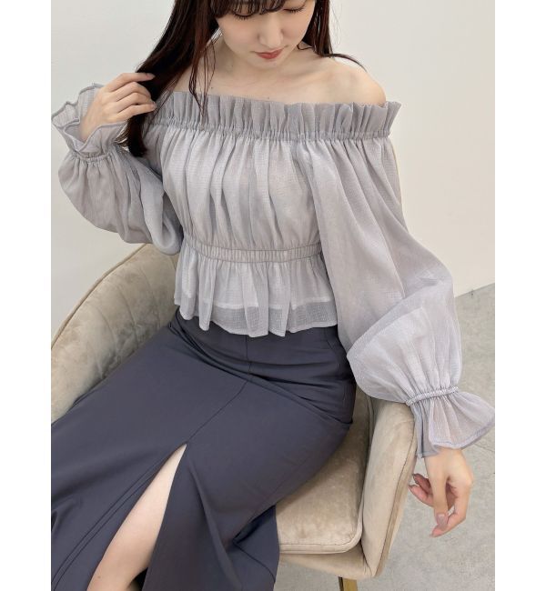 MERCURYDUO「2WAYオフショルシャーリングブラウス」|シャツ・ブラウス|ラベンダー