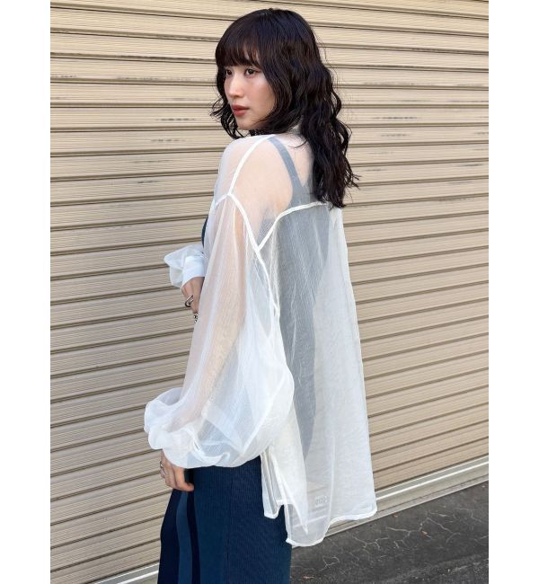 MURUA「ボリュームスリーブシャイニーシアーシャツ」|シャツ・ブラウス|