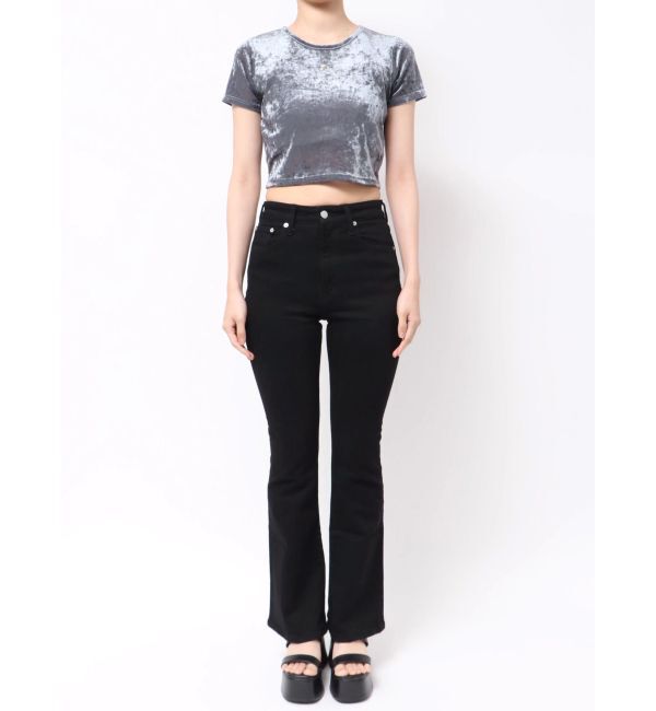 MURUA「クロップドシアーベロアTシャツ」|Tシャツ・カットソー|