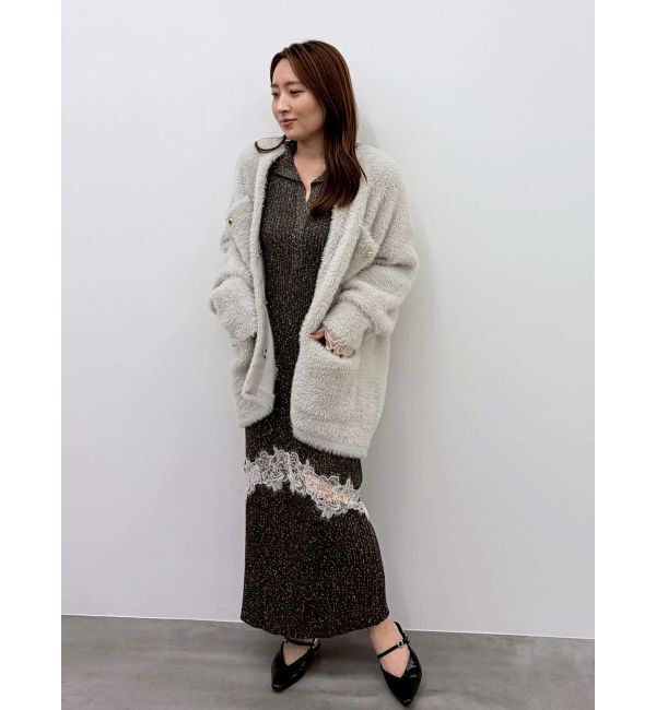 LAGUNAMOON「レースデザインニットワンピース」|ワンピース|