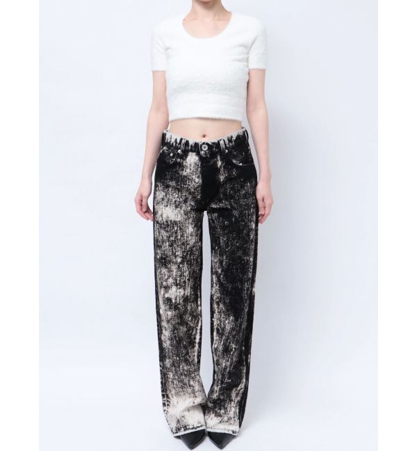GYDA「ハイウエスト Tie Dyeワイドデニムパンツ」|デニム|