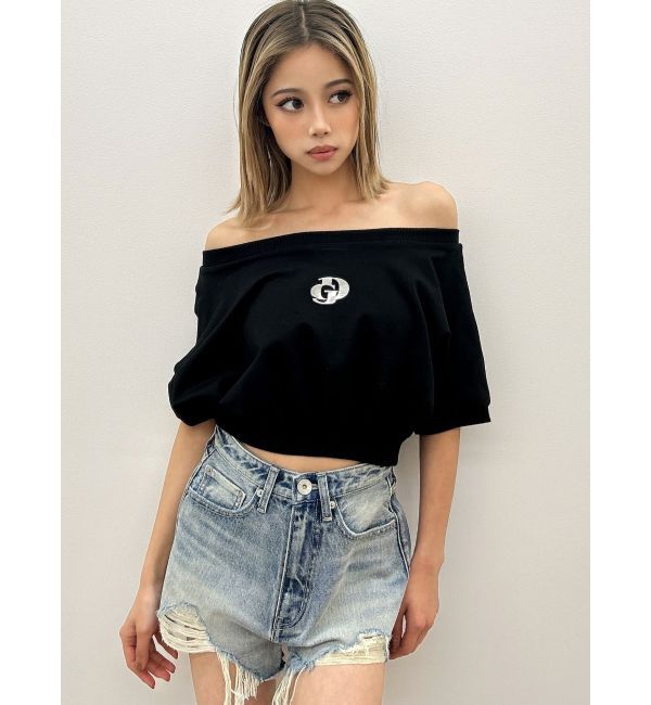 GYDA「ハイウエストJUBEYO bijouデニムショートパンツ」|デニム|