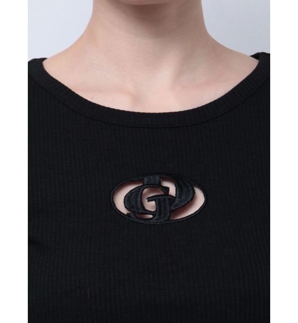 GYDA「GDカットアウトハーフスリーブテレコトップス」|Tシャツ・カットソー|