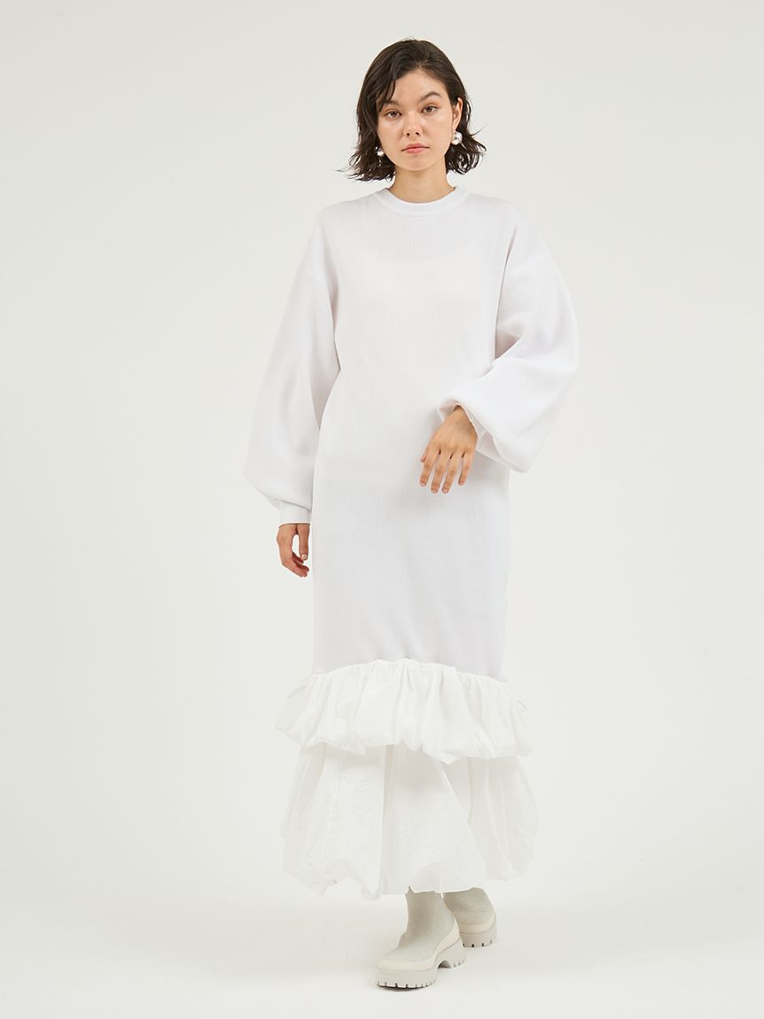 emmi atelier「ニットタフタドッキングOP」|ワンピース|