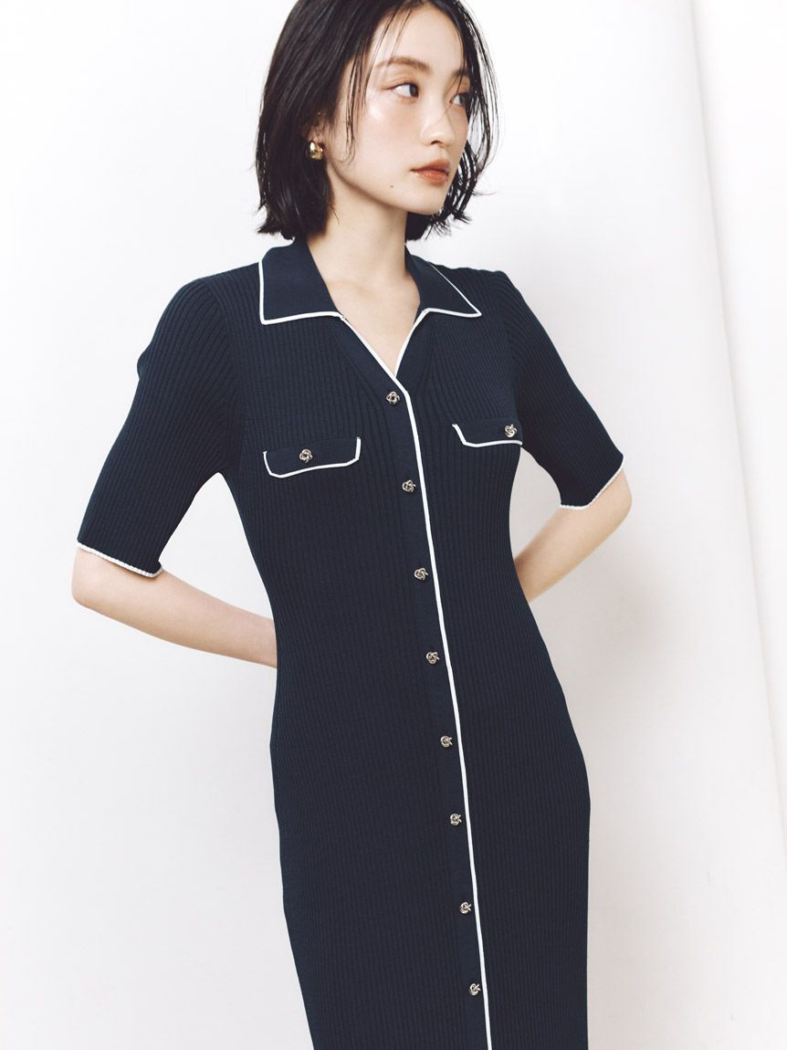 SNIDEL「フロントボタンニットワンピース」|ワンピース|