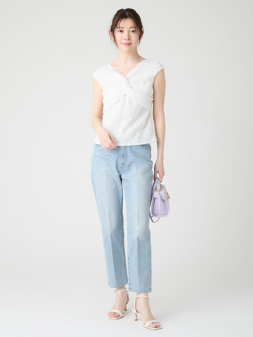 CELFORD「【洗える】ツイストオフショルレーストップス」|Tシャツ・カットソー|