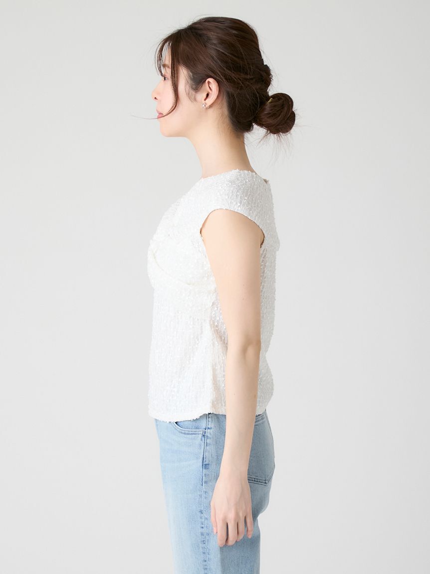 CELFORD「【洗える】ツイストオフショルレーストップス」|Tシャツ・カットソー|
