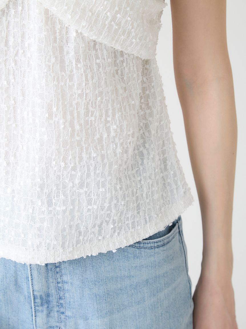 CELFORD「【洗える】ツイストオフショルレーストップス」|Tシャツ・カットソー|