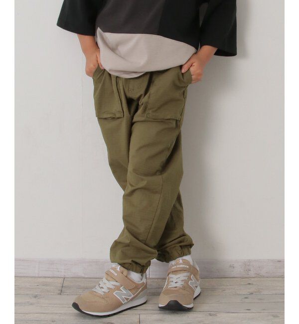 ikka kids「ストレッチリップジョガーパンツ（120~160cm）」|その他|オリーブ
