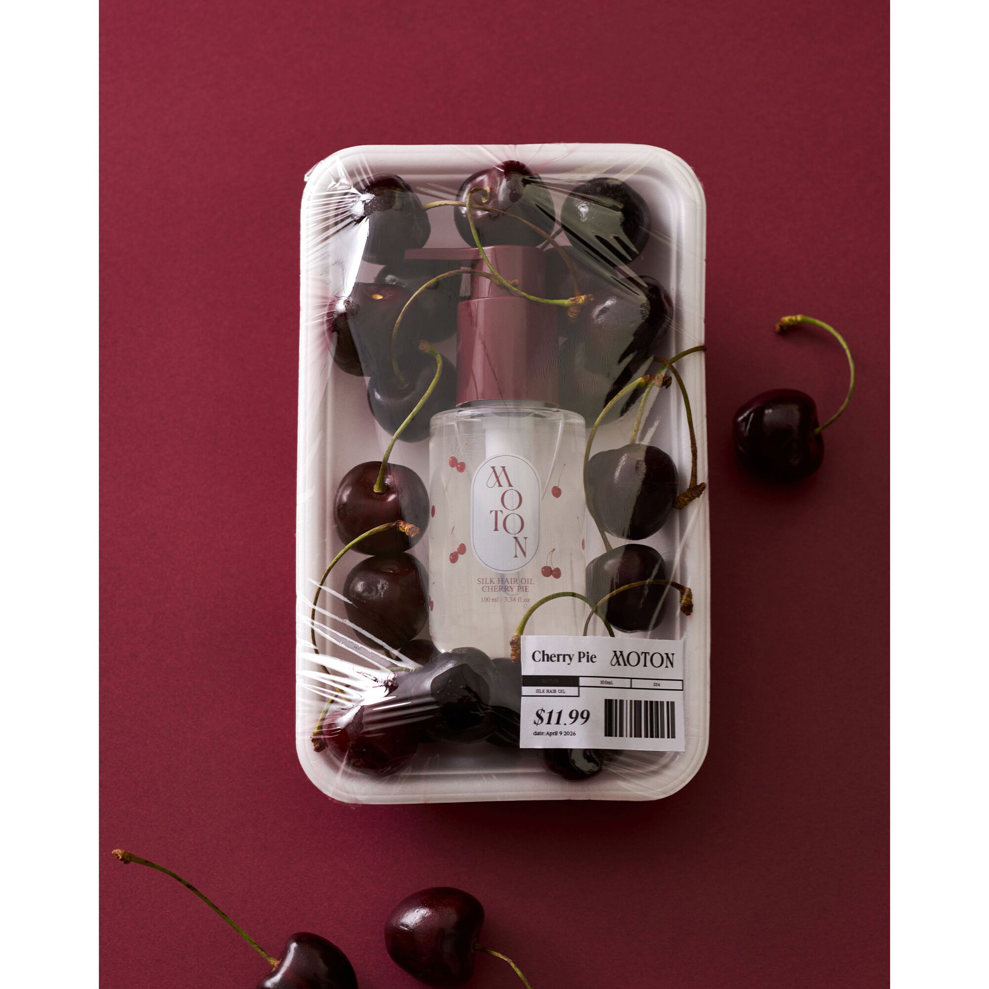  「MOTON シルクヘアオイル CHERRY PIE (100ml)」|洗い流さないトリートメント|
