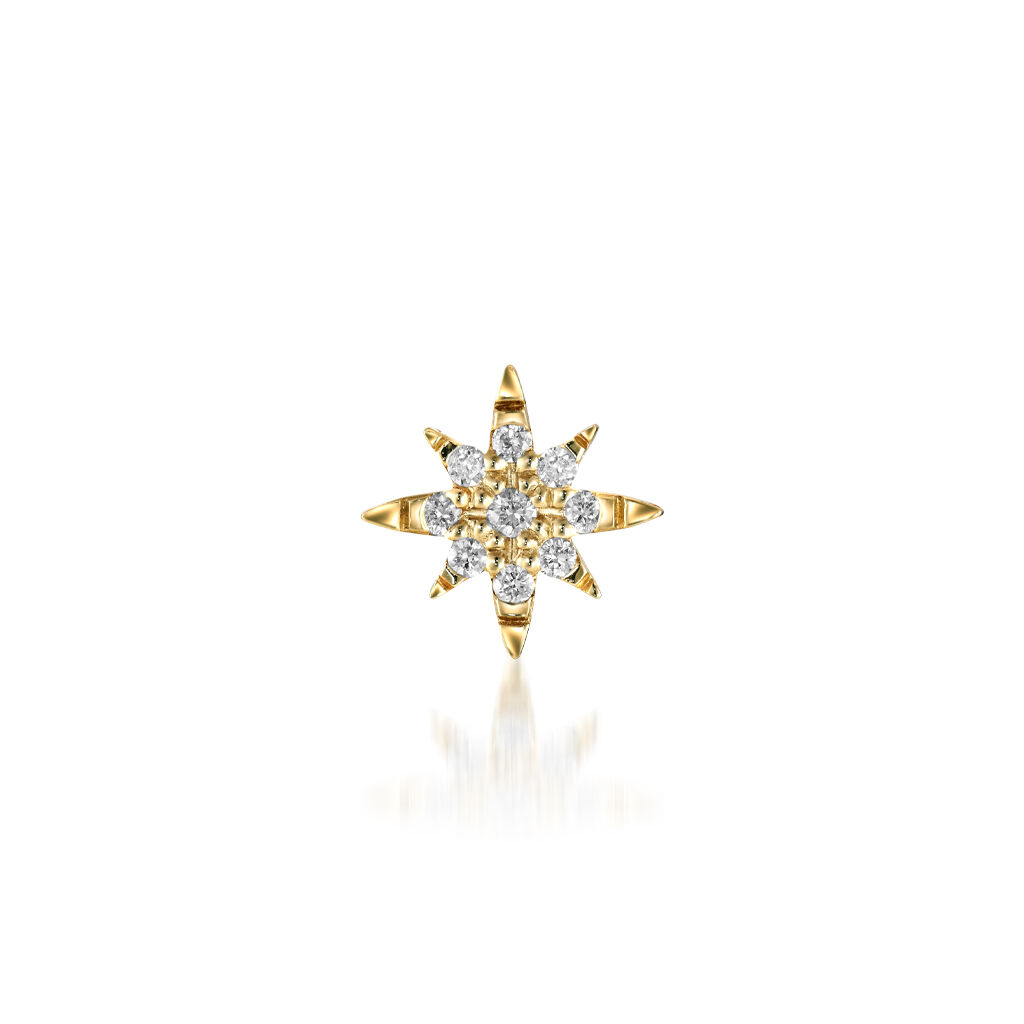 STAR JEWELRY「DIAMOND CROSSING STAR」|ピアス|イエローゴールド