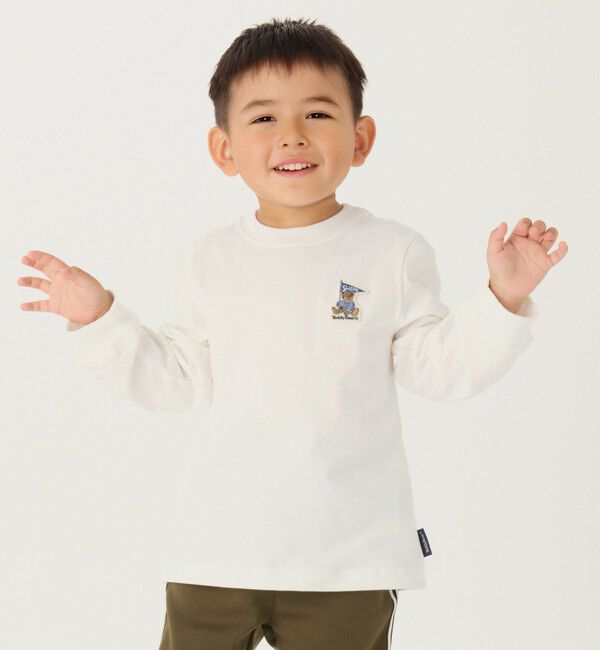 SHIPS Colors 「SHIPS Colors: 80~130cm / TeddyBear(R) ワンポイント ロンT◇」|Tシャツ・カットソー|オフホワイト