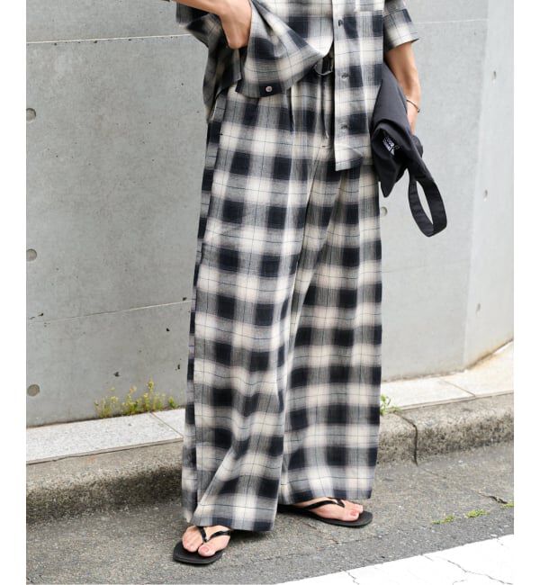 OUTDOOR PRODUCTS Usual Things「≪予約≫PLAIDパターンイージーワイドパンツ セットアップ対応」|スラックス|