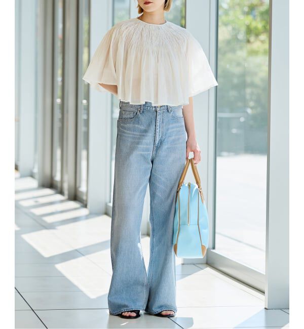 IENA LA BOUCLE「NEPLA. ネプラ ワイドフレアパンツ WOWFL-6S」|デニム|