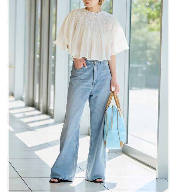 IENA LA BOUCLE「NEPLA. ネプラ ワイドフレアパンツ WOWFL-6S」|デニム|
