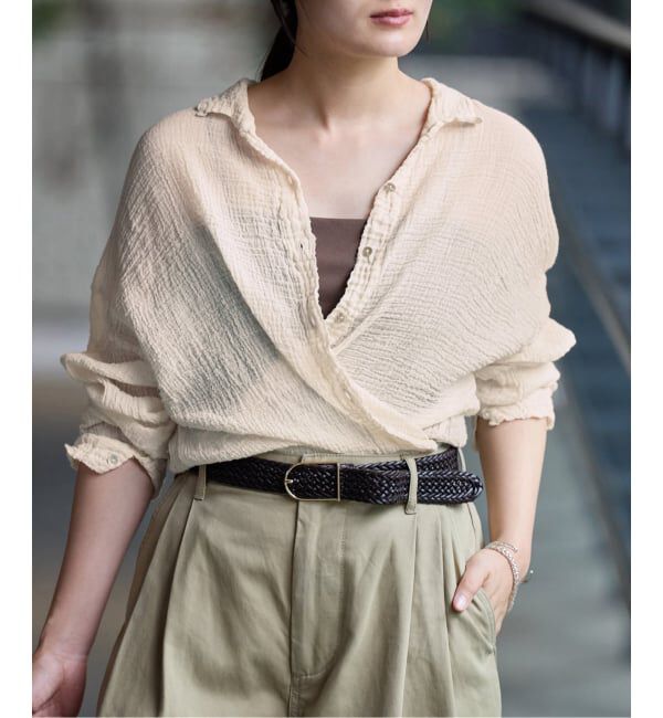 IENA「《追加》LES ATELIERS FRANCAIS DE CONFECTION Blouse Desert PE26BLDESERTGDC」|シャツ・ブラウス|