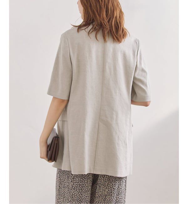 journal standard L'essage「リネンハーフスリーブジャケット」|テーラードジャケット|