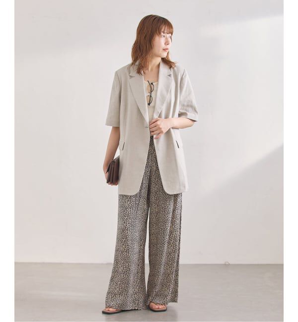 journal standard L'essage「リネンハーフスリーブジャケット」|テーラードジャケット|