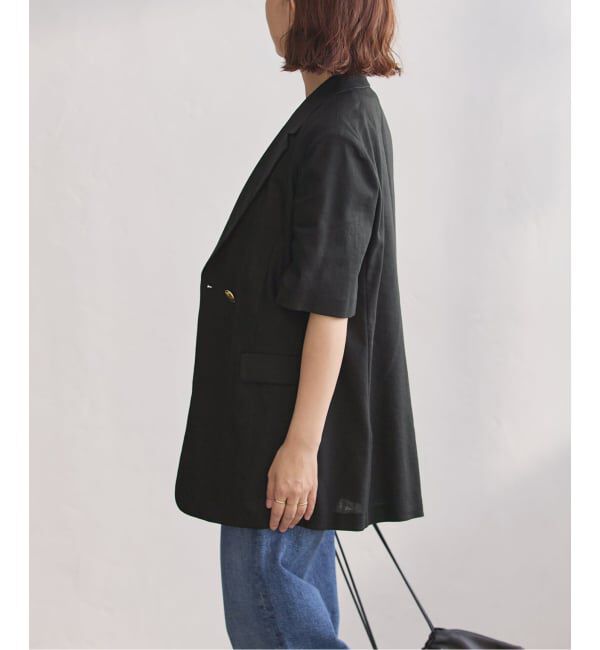 journal standard L'essage「リネンハーフスリーブジャケット」|テーラードジャケット|