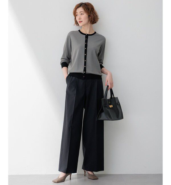 23区「【セットアップ対応/洗える】コットンリネン オックスストレッチ ワイド パンツ」|その他|