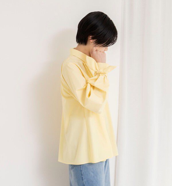 NOLLEY'S「ウォッシャブル袖リボン付きボリュームシャツ」|シャツ・ブラウス|