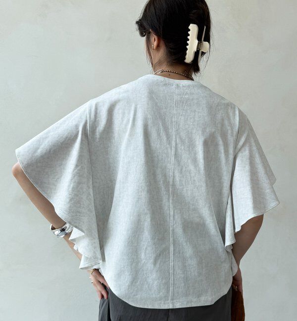  「【WEB限定】ラッフルスリーブロゴTEE」|Tシャツ・カットソー|