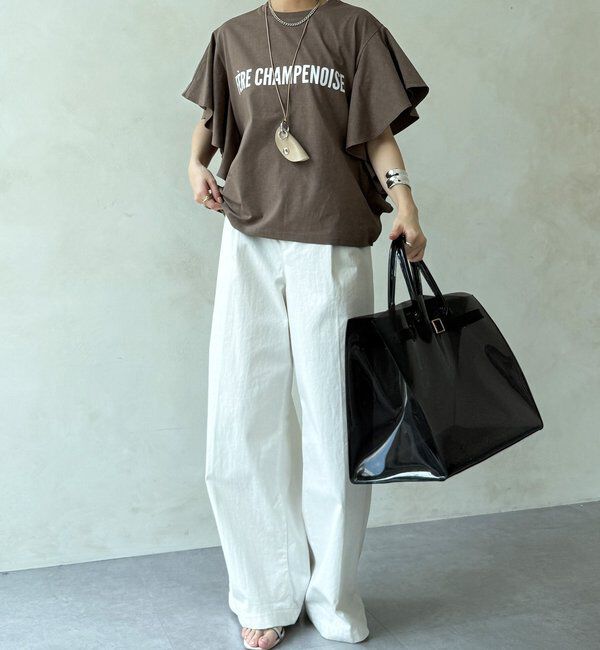  「【WEB限定】ラッフルスリーブロゴTEE」|Tシャツ・カットソー|
