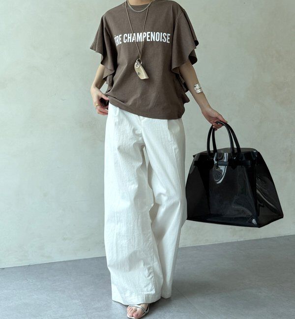  「【WEB限定】ラッフルスリーブロゴTEE」|Tシャツ・カットソー|