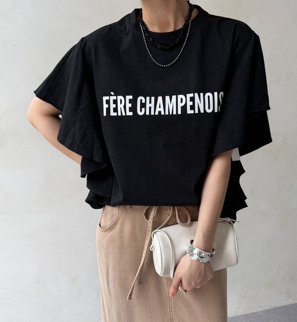  「【WEB限定】ラッフルスリーブロゴTEE」|Tシャツ・カットソー|