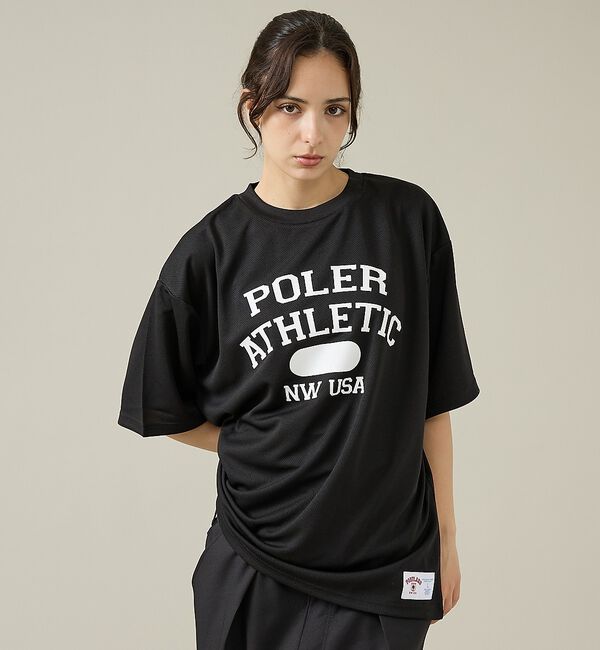 ABAHOUSE「【POLeR/ポーラー】ATHLETIC ロゴTシャツ / 61MCV0036」|Tシャツ・カットソー|ブラック