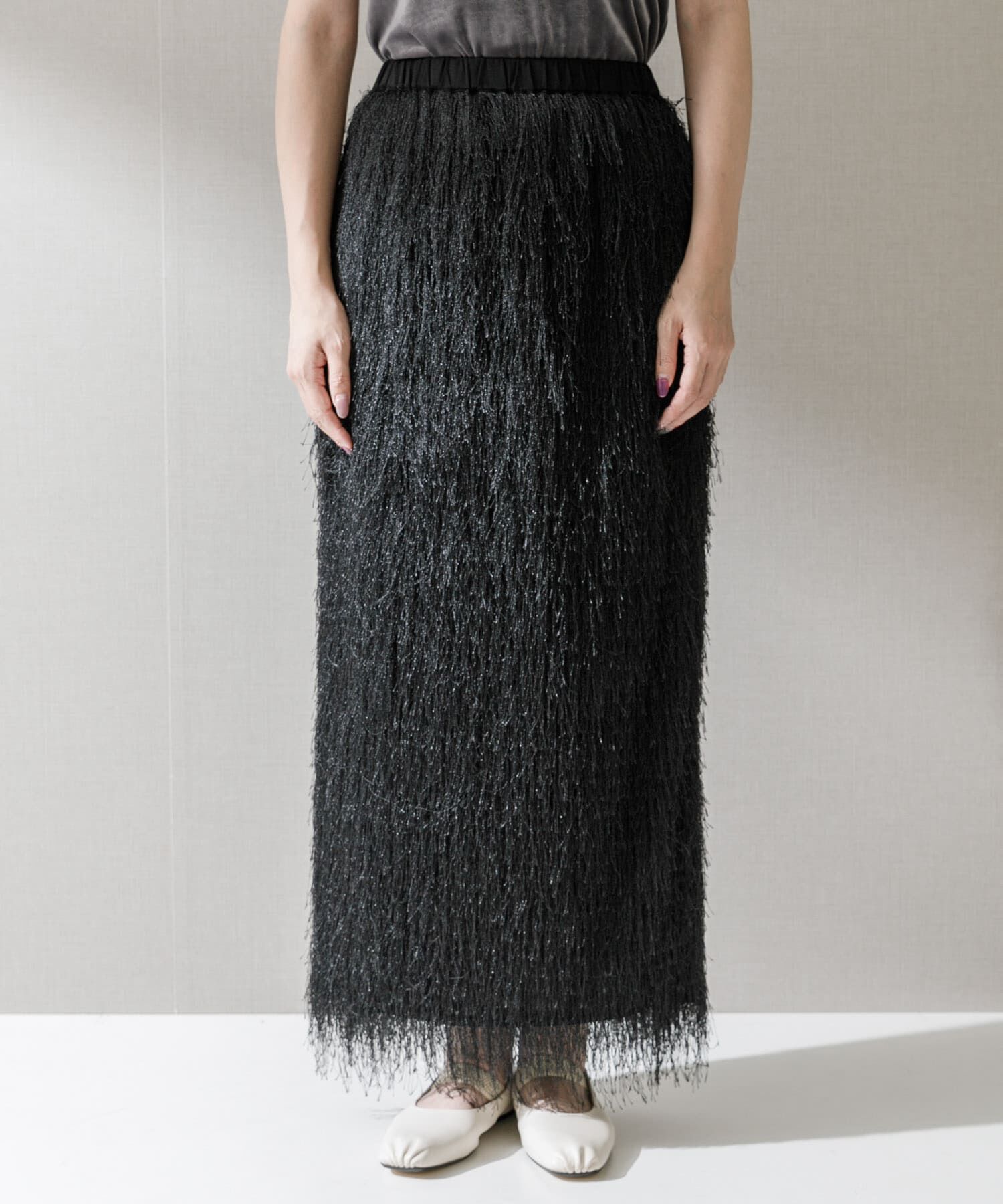 URBAN RESEARCH ROSSO「ELENDEEK　FRINGE STRAIGHT SKIRT」|スカート|